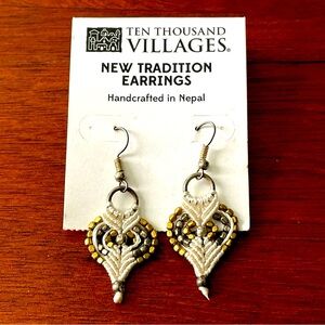 Ten thousand villages macramé earrings